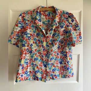Vintage Floral Button Down Blouse